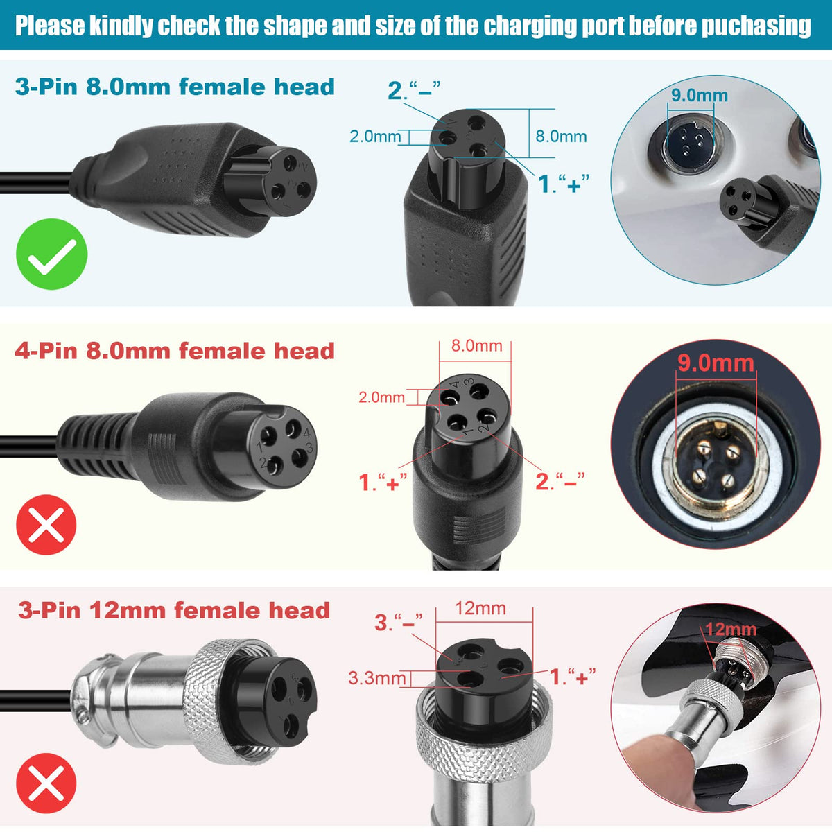 42V 2A 3 Prong Charger U322861