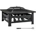 32 Inch Square Wood Burning Fire Pit Table T1745