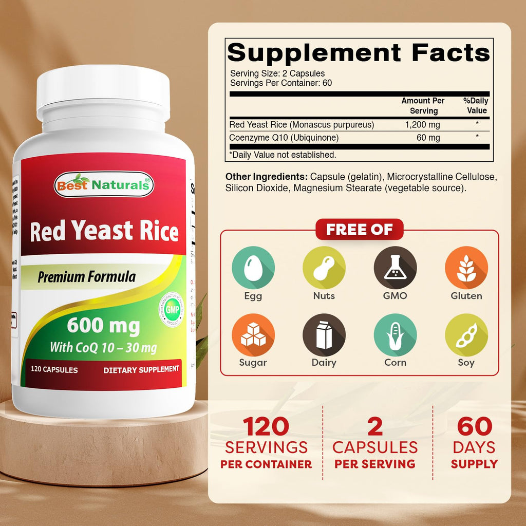 Red Yeast Rice with CoQ10 120 Capsules U3719