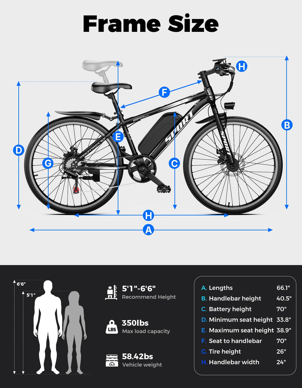 7-Speed 26" Tire Electric Bike G32976