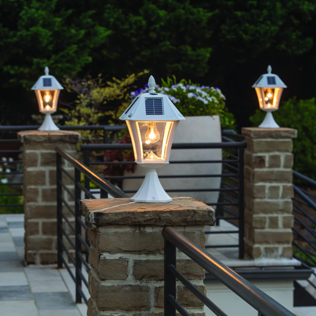 White Outdoor Solar Post Light with 3 Mounting Options Q31393