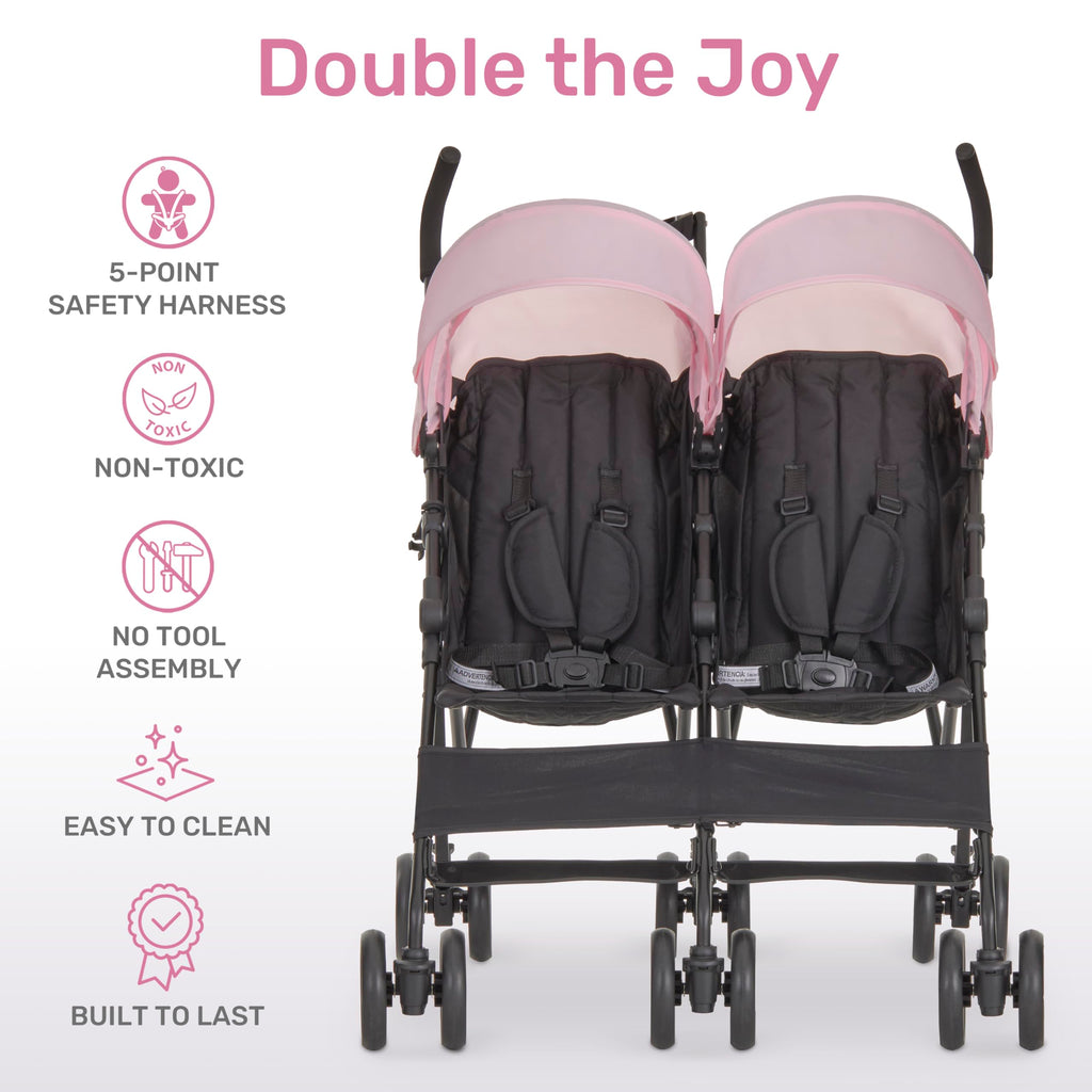Pink Umbrella Stroller with Adjustable Canopy W808601