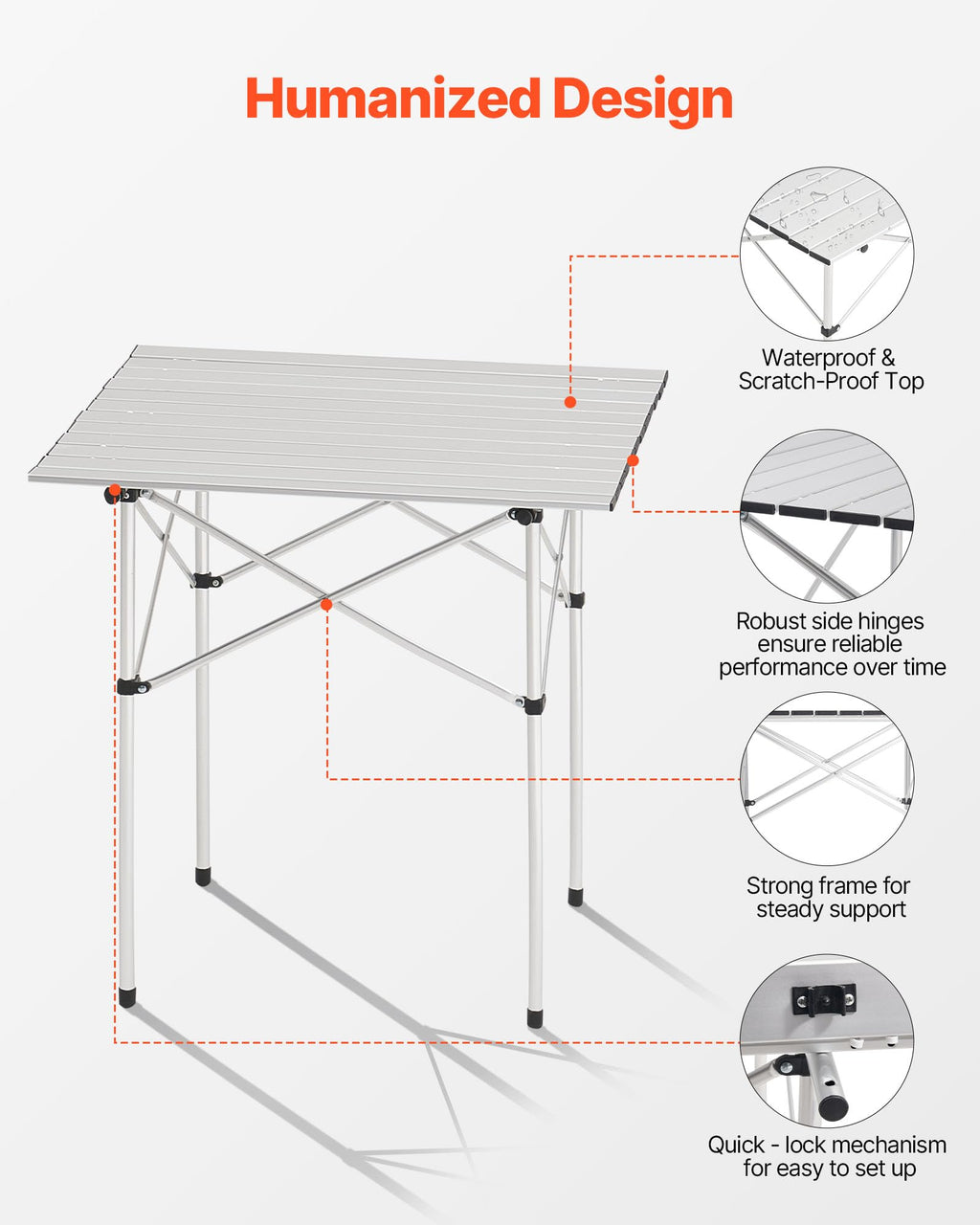 Folding Camping Table 28 inch Silver G391278