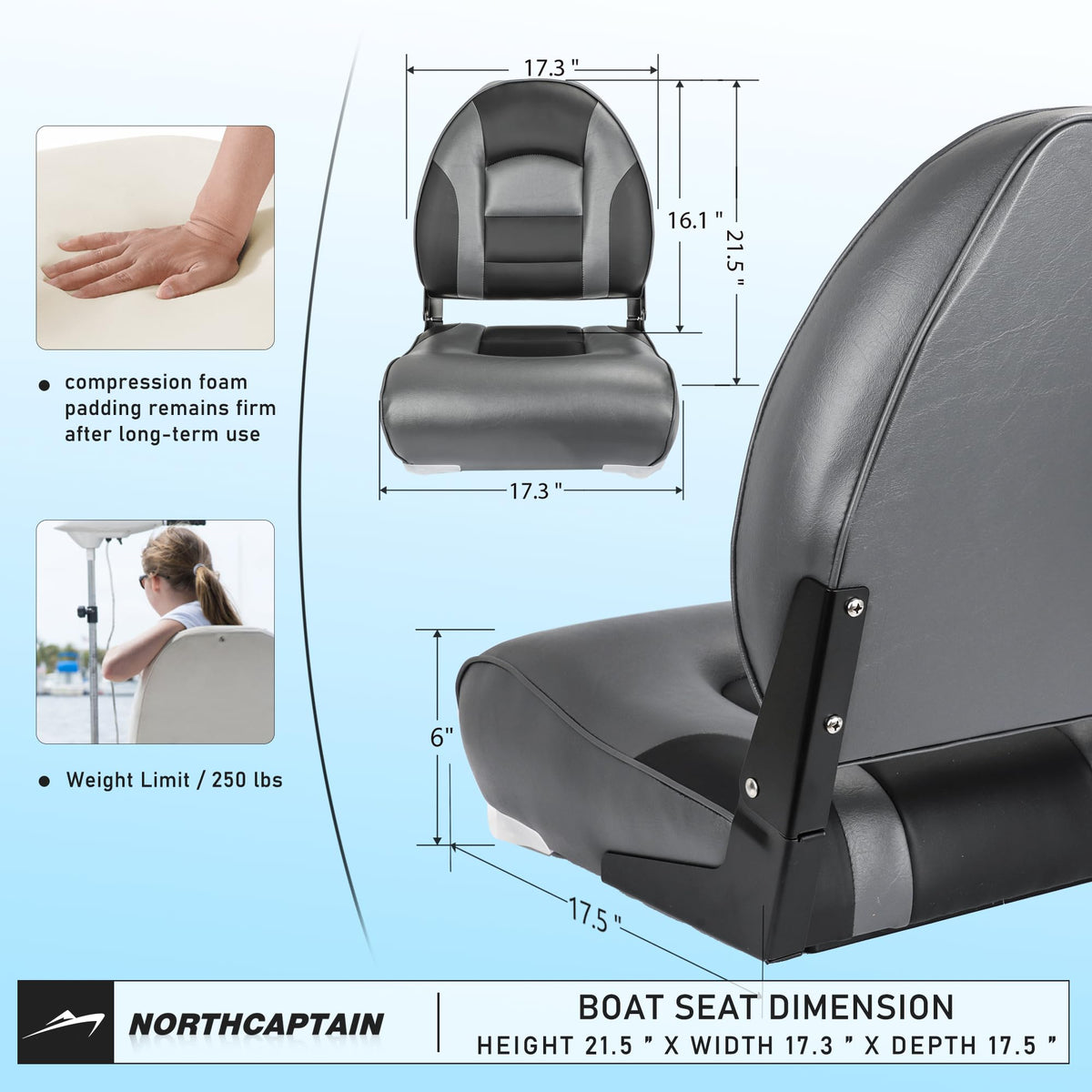 High Back Folding Boat Seat I595580
