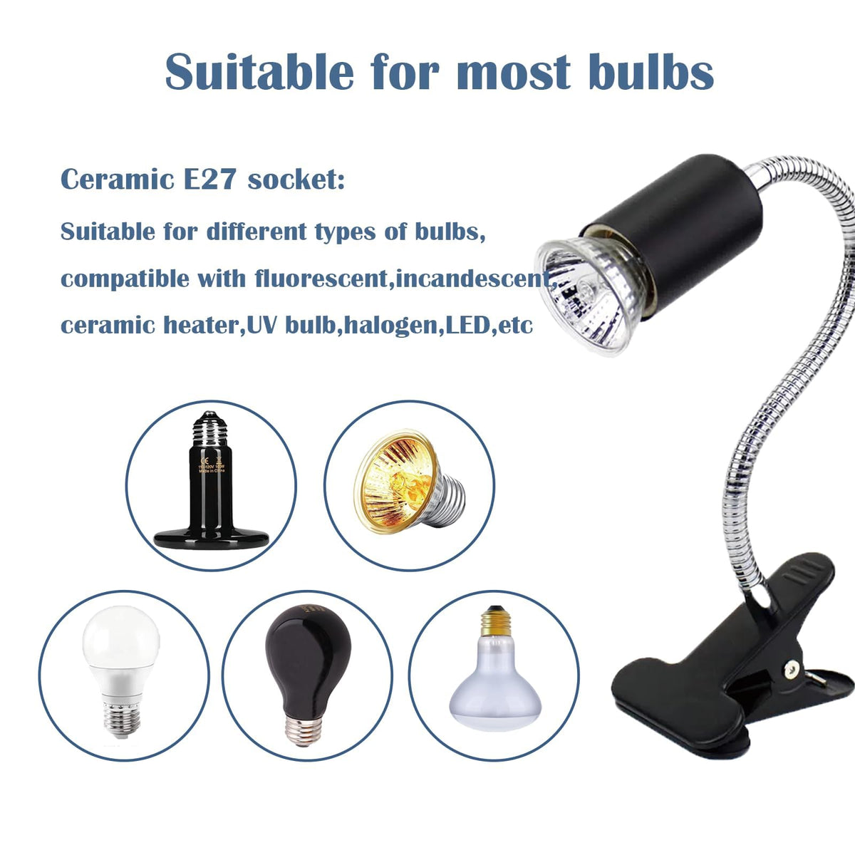 UVA UVB Reptile Heat Lamp with Two Heat Bulbs K6884