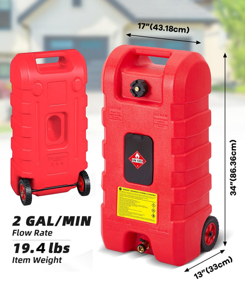 15 gal Red Portable Gas Can with Pump and Hose S263
