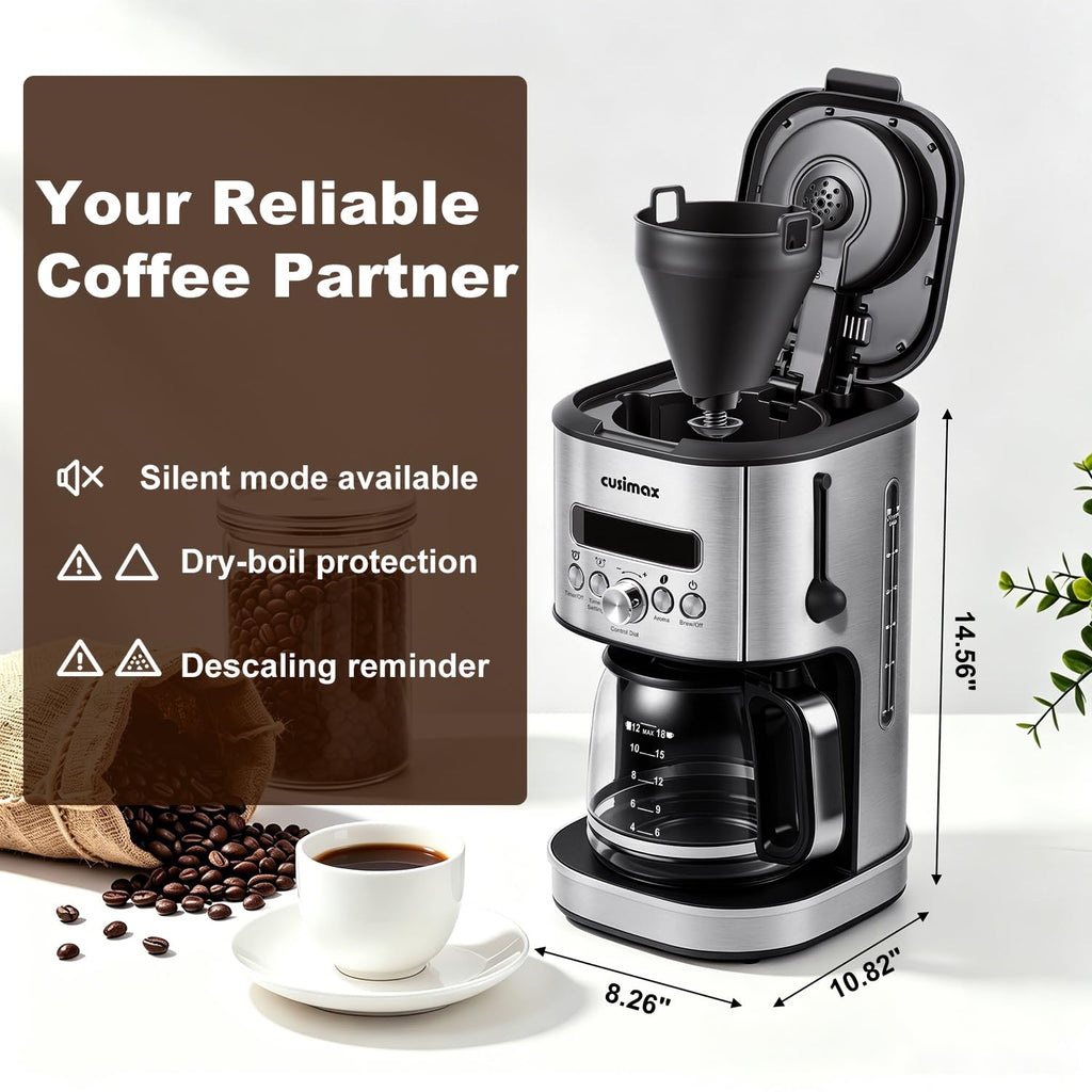 12 Cup Programmable Drip Coffee Maker with Glass Carafe V27323