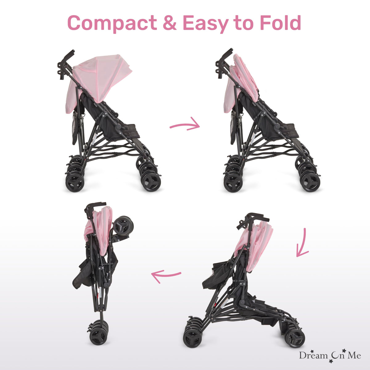 Pink Umbrella Stroller with Adjustable Canopy W808601