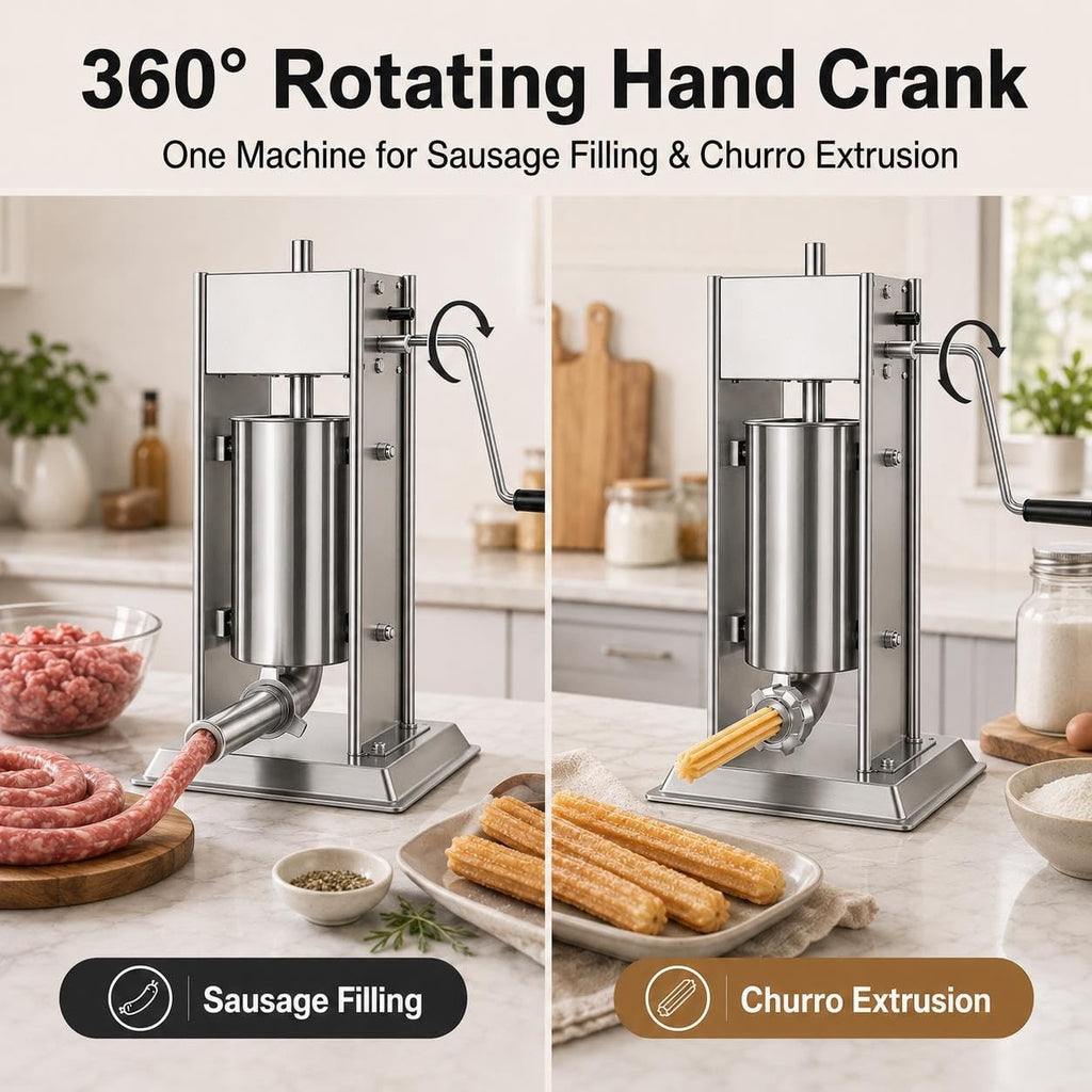 Manual Churro Maker & Sausage Filler, Stainless Steel C761