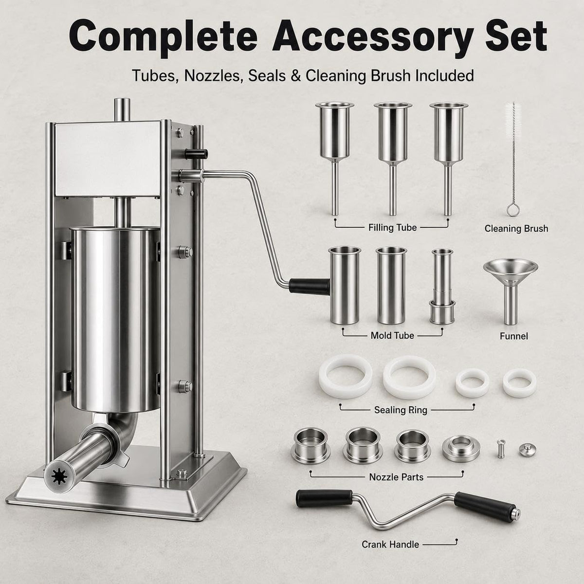 Manual Churro Maker & Sausage Filler, Stainless Steel C761