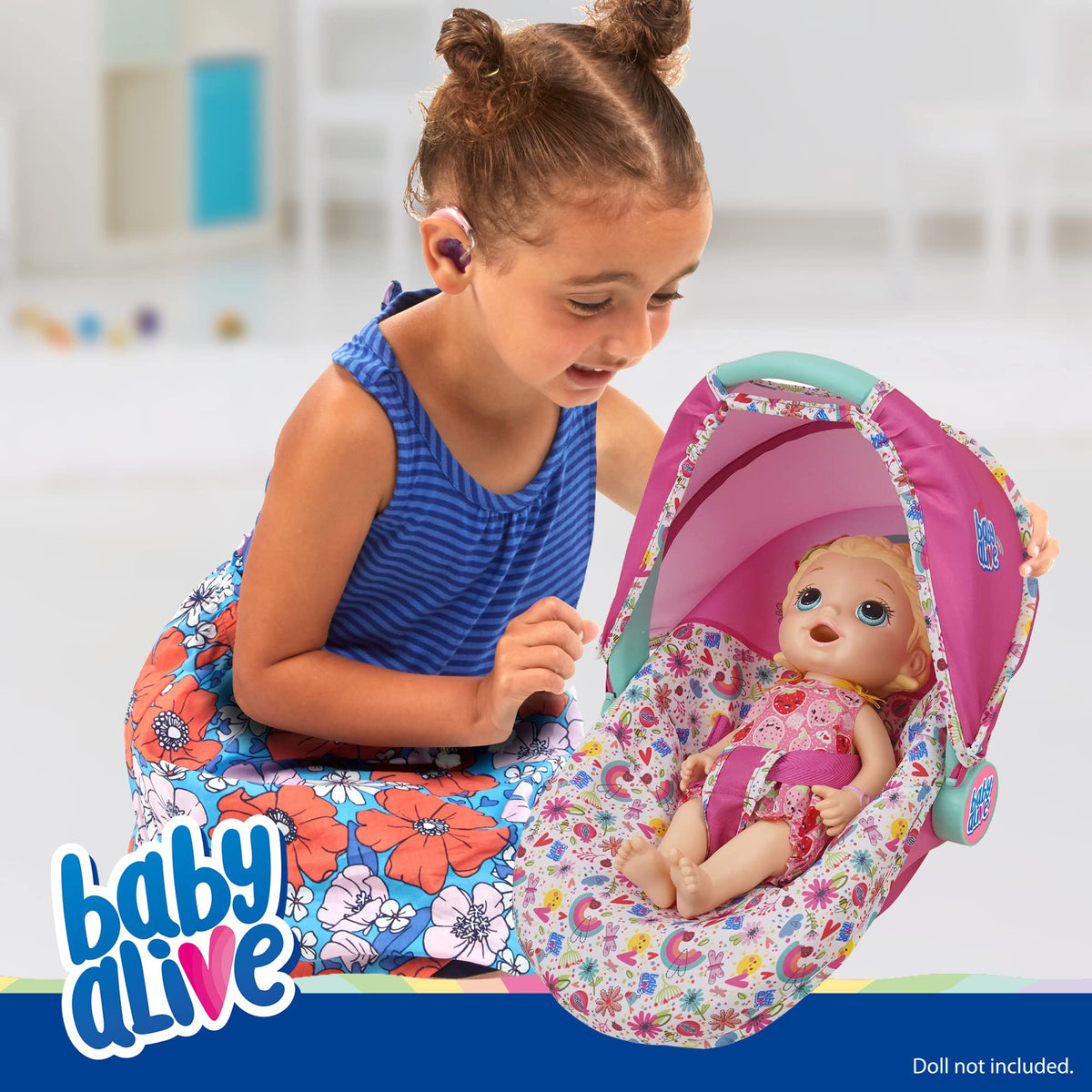 Pink & Rainbow 3-in-1 Doll Car Seat D448255