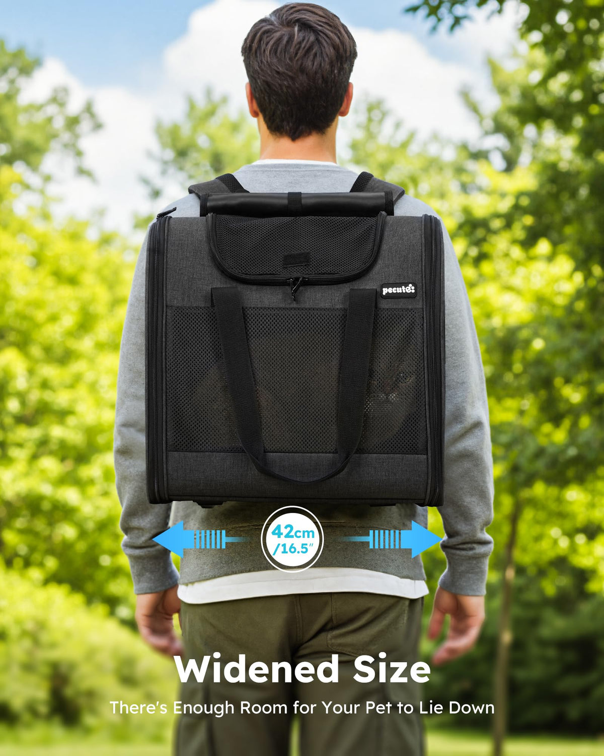 Dark Grey Cat Backpack with Breathable Mesh D2970