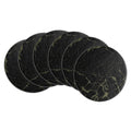 Round Drink Coasters Set of 6 Dual Sided Non-Slip Waterproof Leather M863