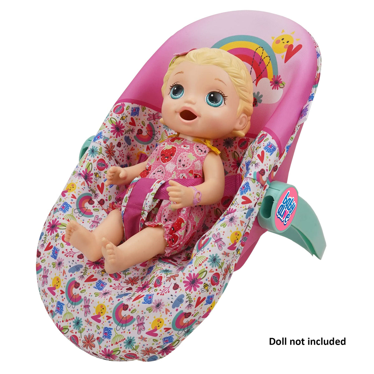 Pink & Rainbow 3-in-1 Doll Car Seat D448255