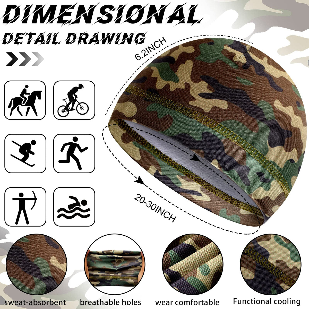 30 Pcs Cooling Skull Cap T1970