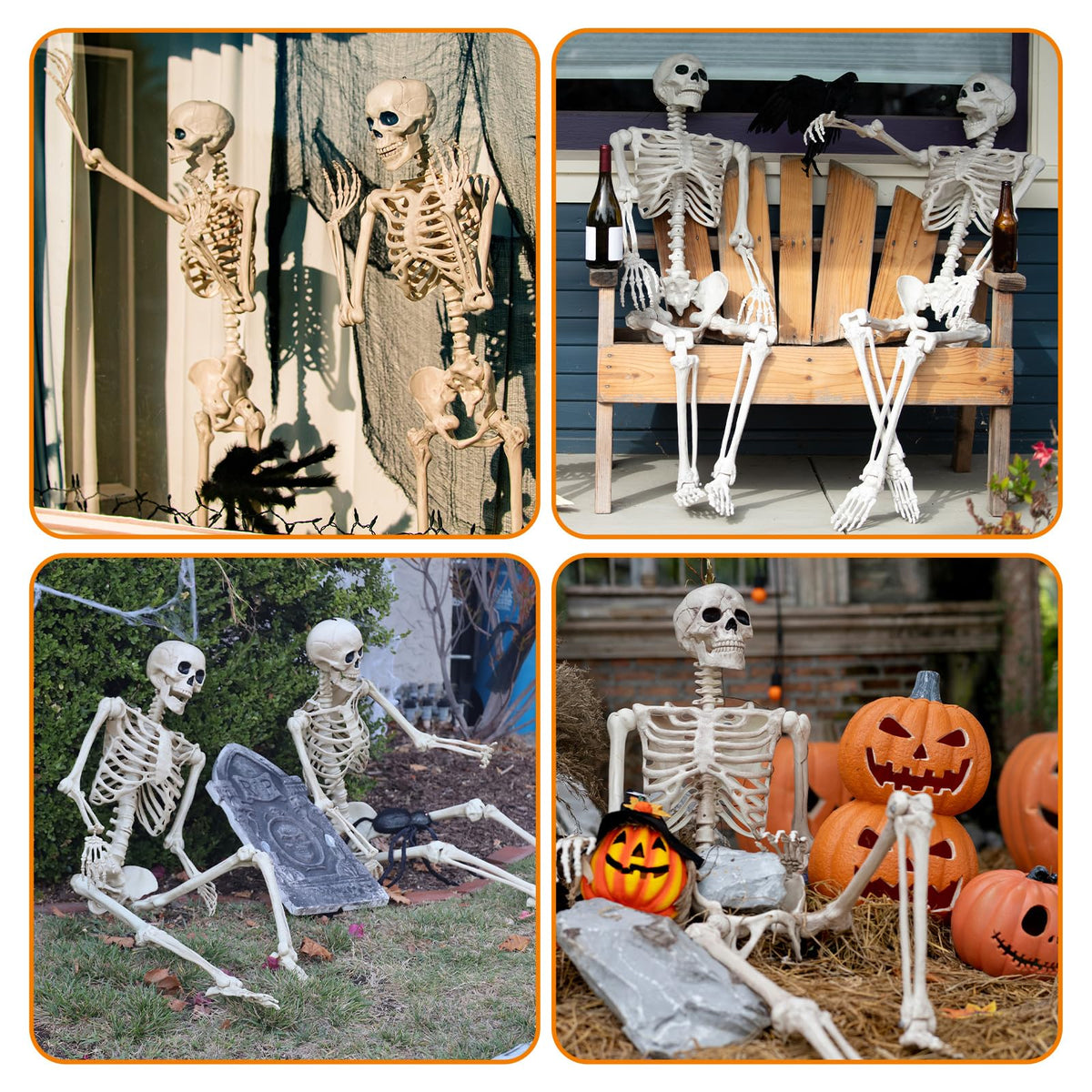 6 Pack Halloween Skeletons 3 5.4ft 3 3ft A505