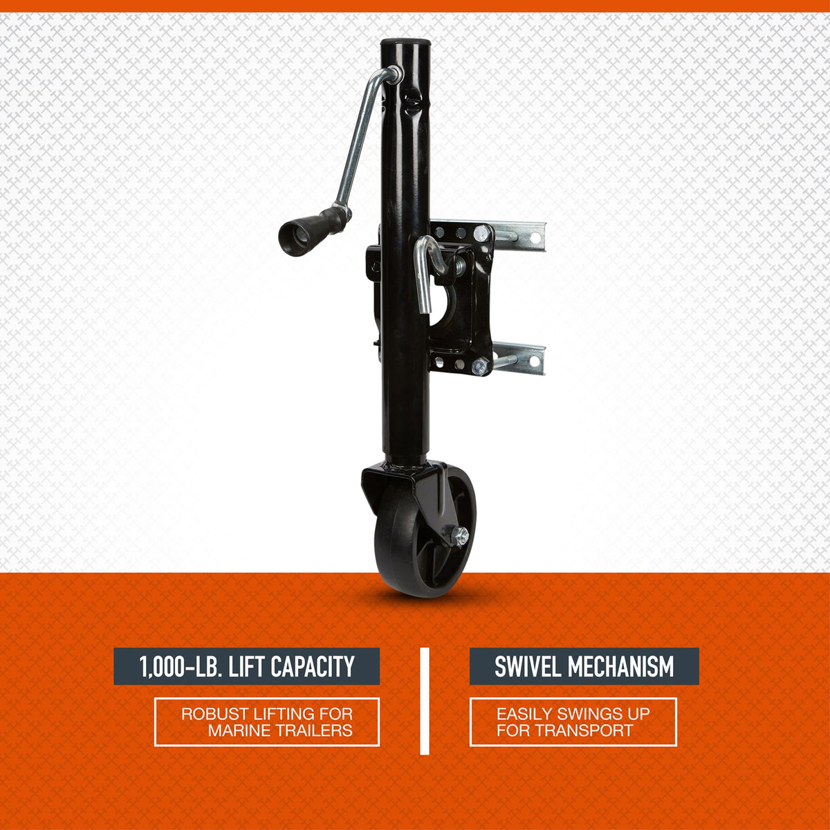 Black 1000-Lb. Capacity Marine Swivel Jack P32774