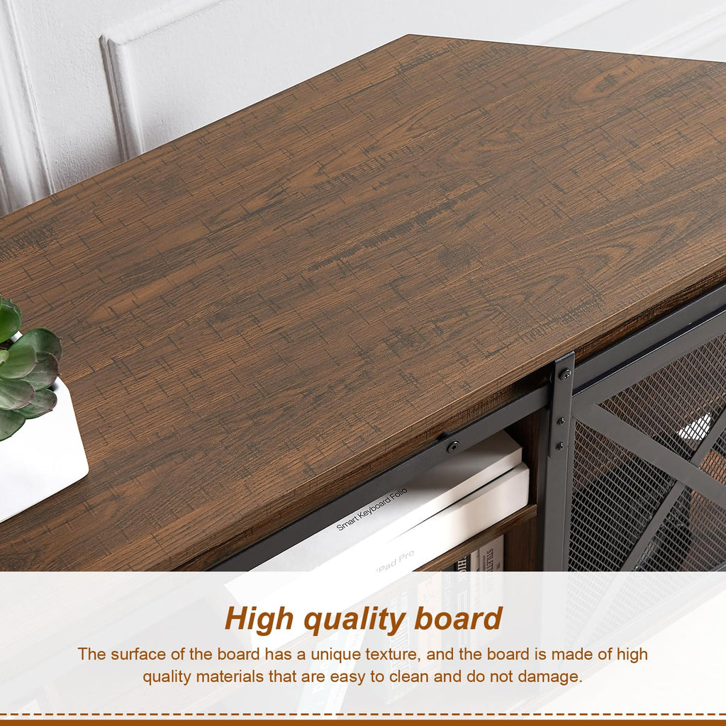 Brown Corner TV Stand with Storage M9665
