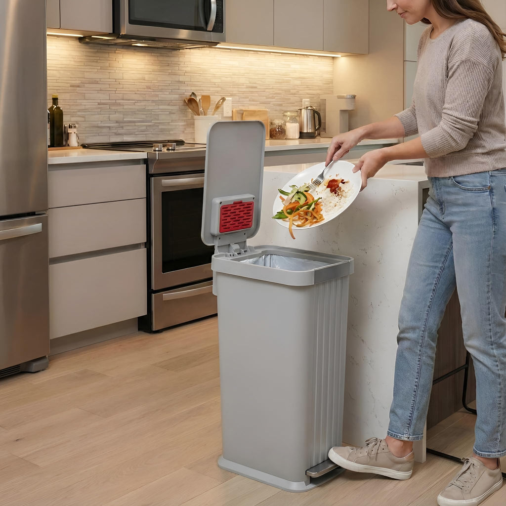 50 L Slim Step Pedal Kitchen Trash Can with Odor Filter I593