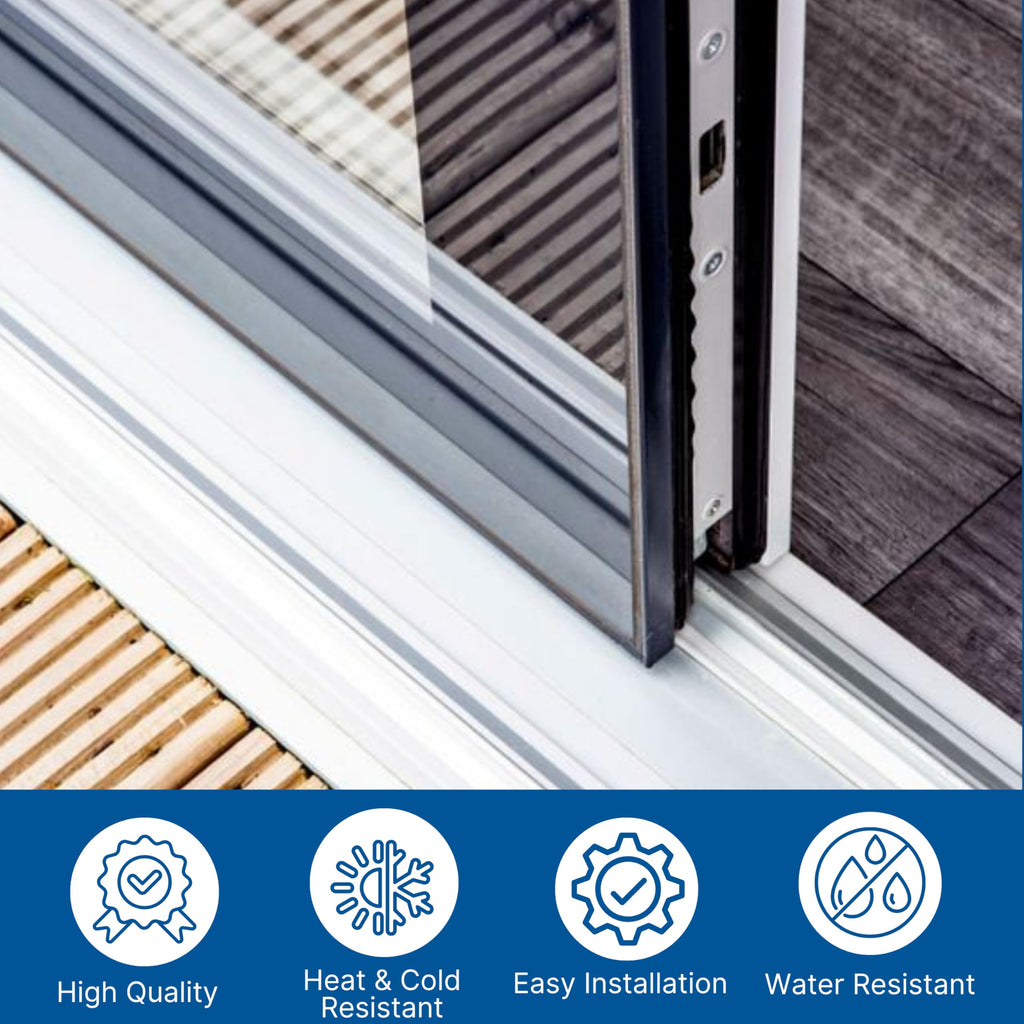 Sliding Door Double Track 60 Inch White Vinyl Patio Door Track K8846