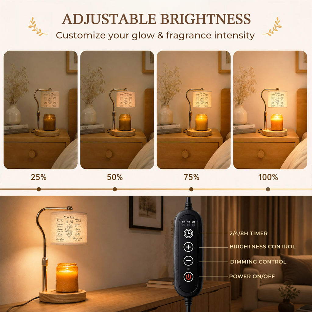Candle Warmer Lamp with Timer Dimmable Height Adjustable P104832