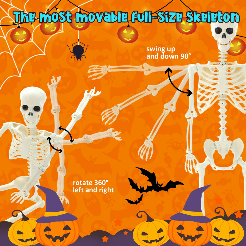 6 Pack Halloween Skeletons 3 5.4ft 3 3ft A505