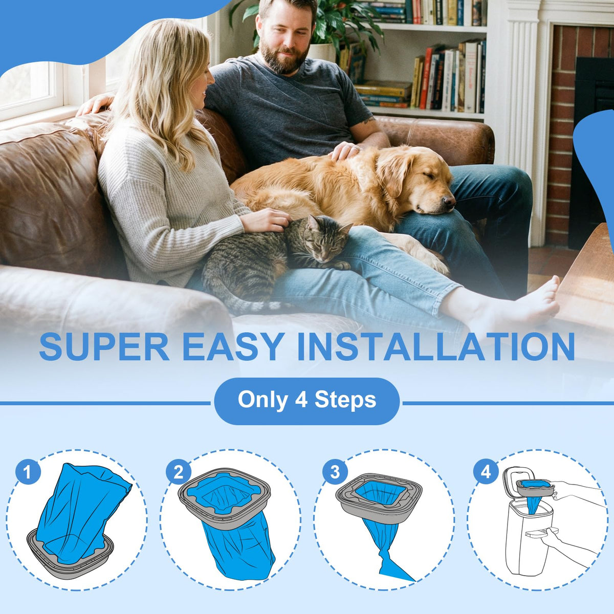Dog Cat Poop Litter Bags 4 Pack Refill Bags K992