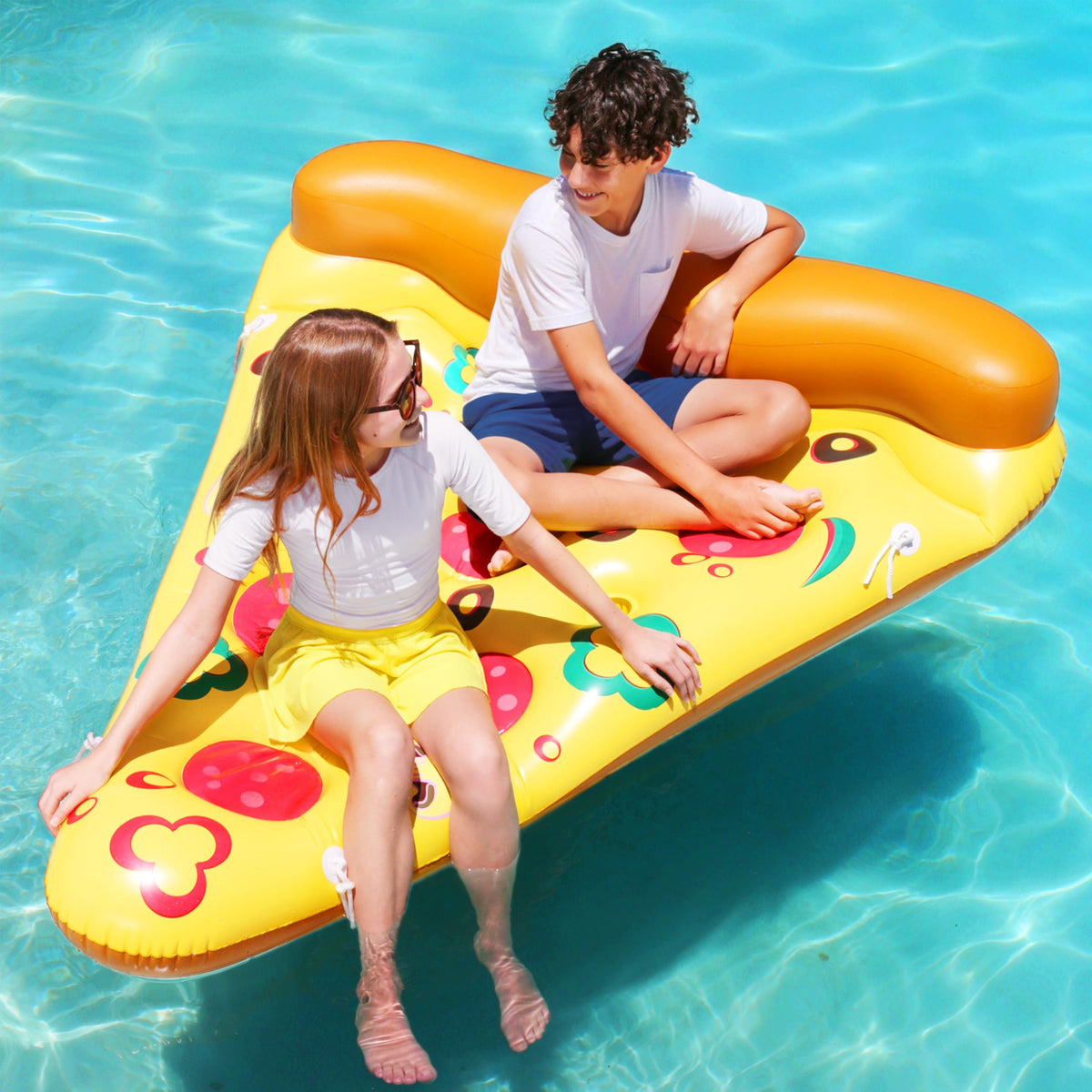 Inflatable Pizza Slice Pool Float with Cup Holders Y244529