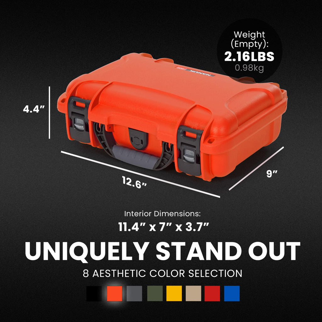 Orange Waterproof Camera Hard Case with Cubed Foam O10002