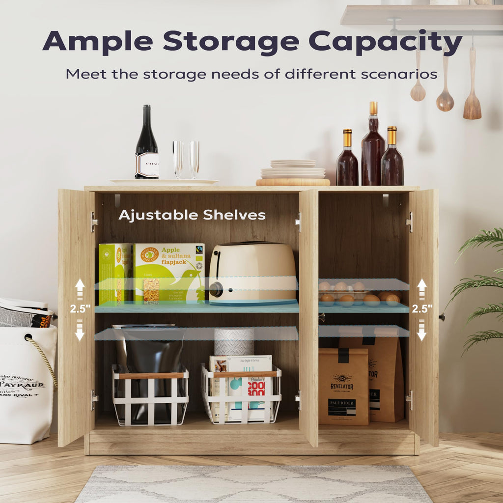 Buffet Cabinet with 3 Doors and Adjustable Shelf D760025