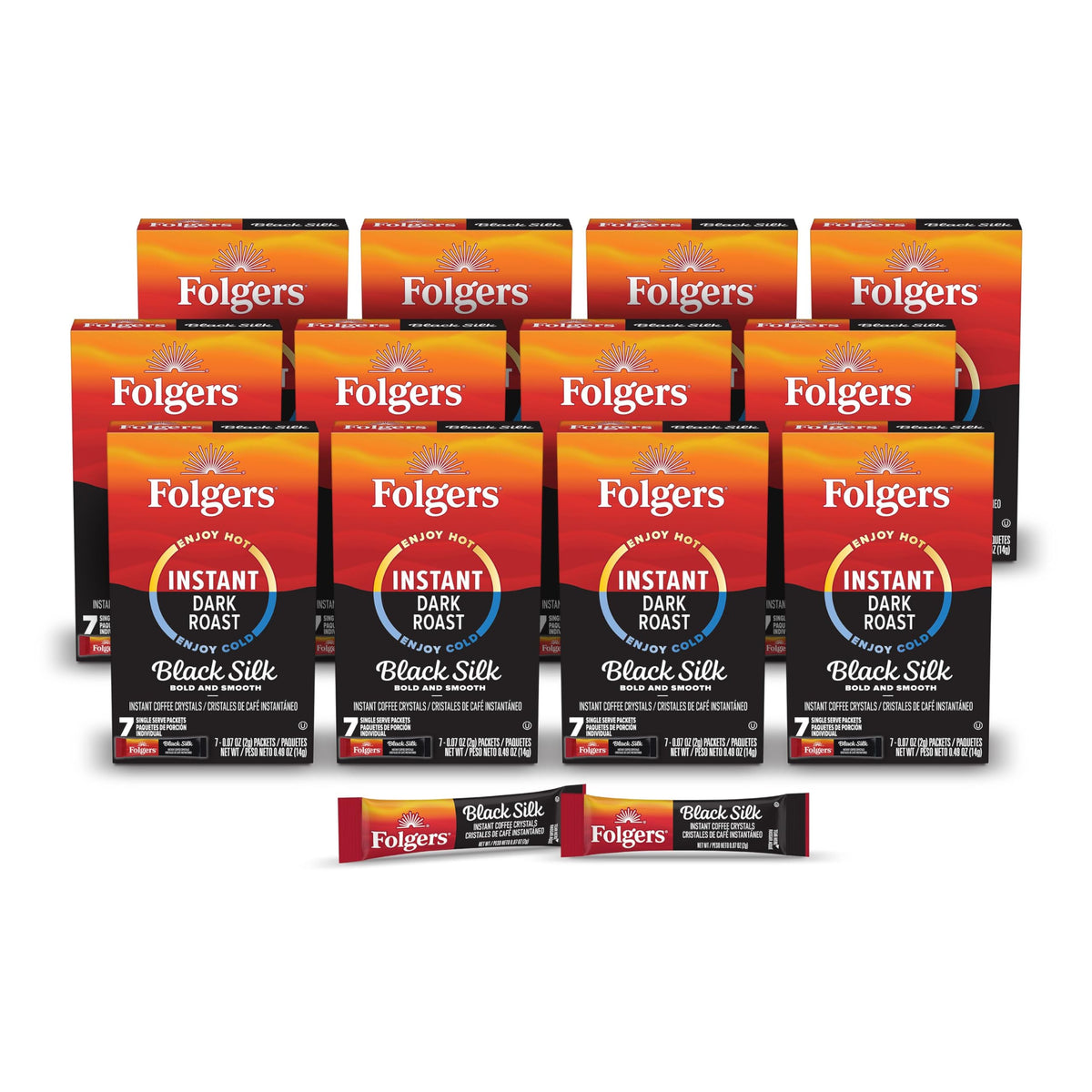 Black Silk Instant Coffee Packets 7 Count Pack of 12 R829