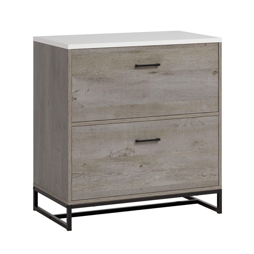 2-Drawer Wood File Cabinet with Metal Frame V934
