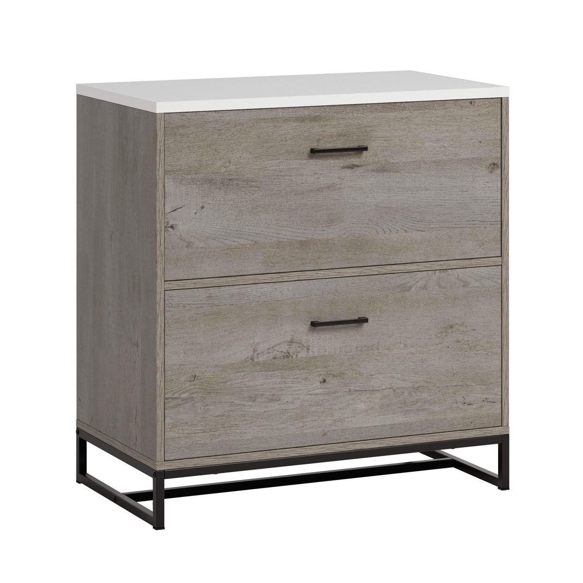 2-Drawer Wood File Cabinet with Metal Frame V934