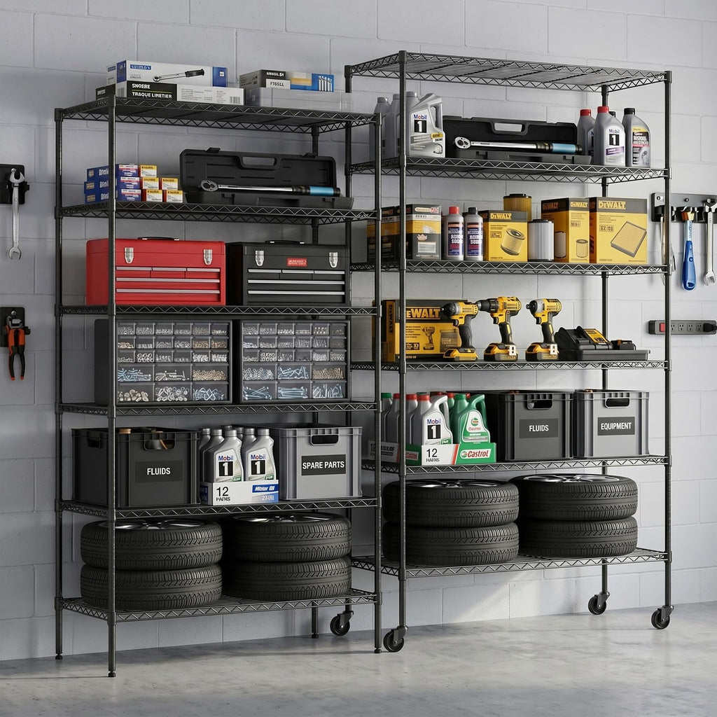 Black Adjustable Metal Wire Shelving Unit K811