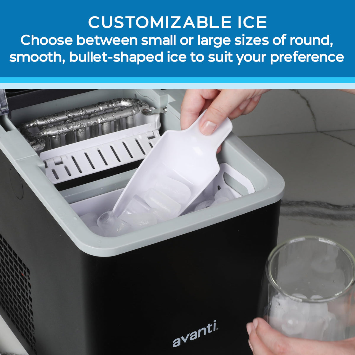 Black Countertop Ice Maker with Scoop B8191