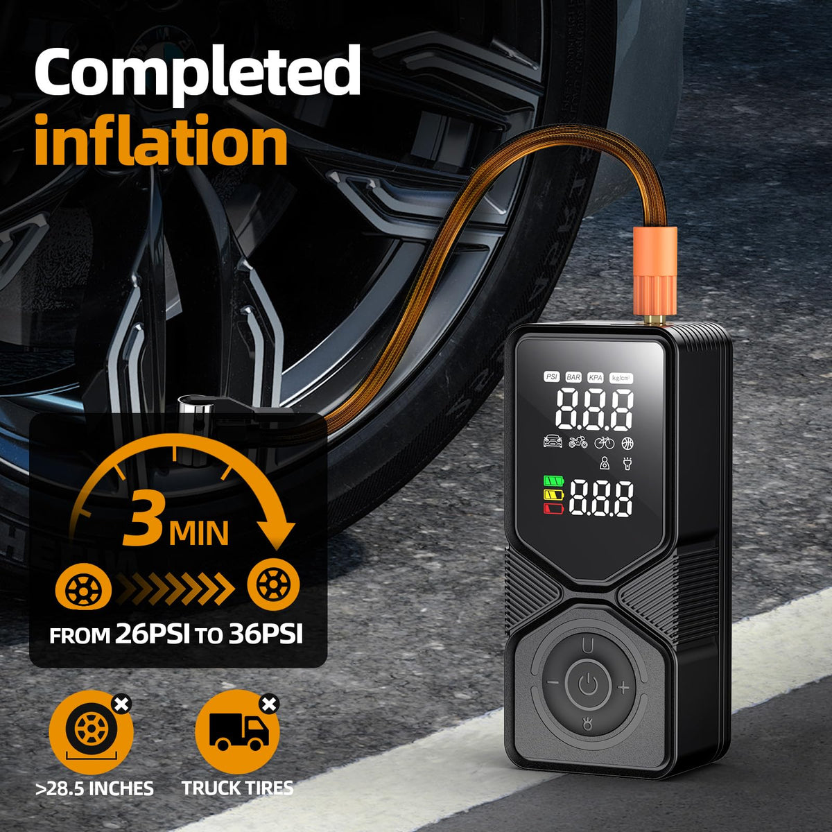 Portable Air Compressor 150PSI Cordless Tire Inflator O6605