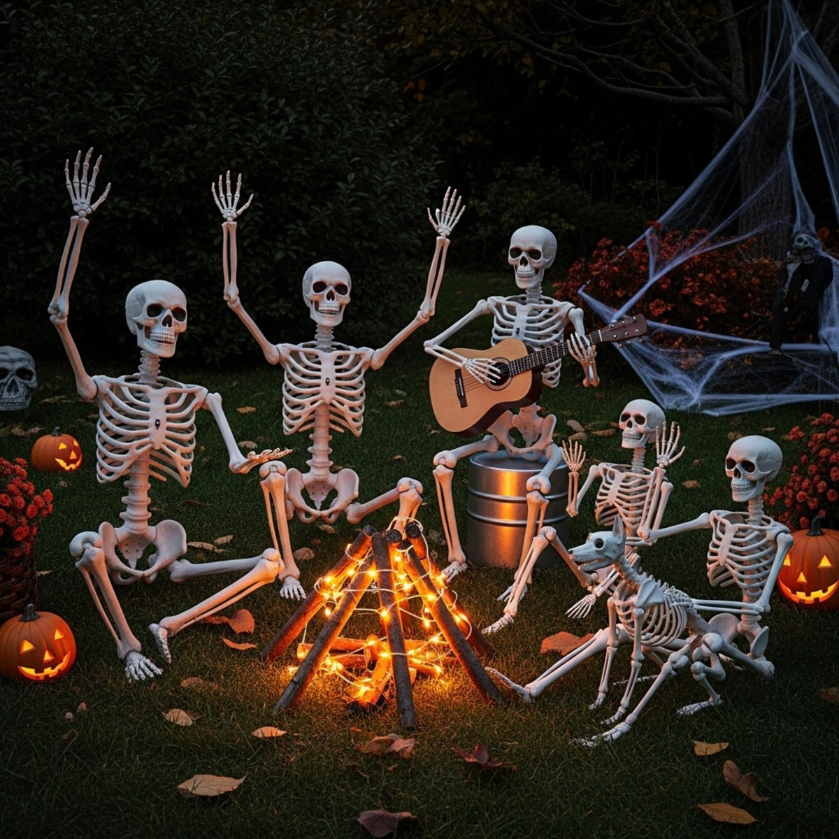 6 Pack Halloween Skeletons 3 5.4ft 3 3ft A505