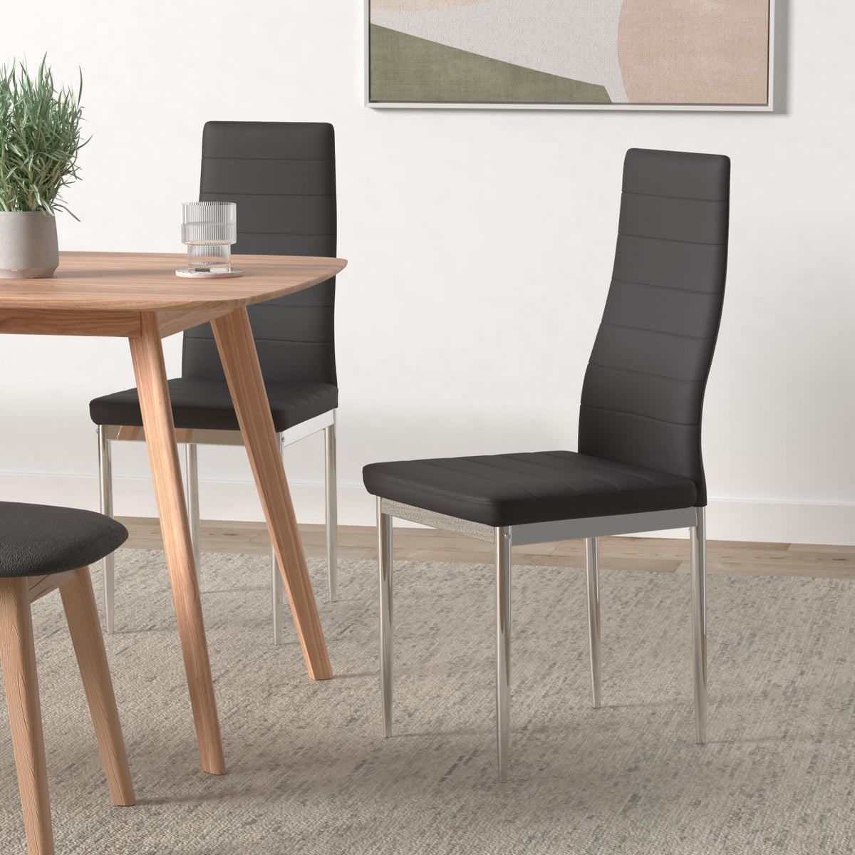 Set of 2 Black Modern Chairs L839