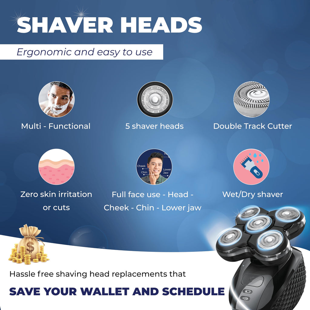 5 Pack Dual Track Shaver Replacement Blades D9247