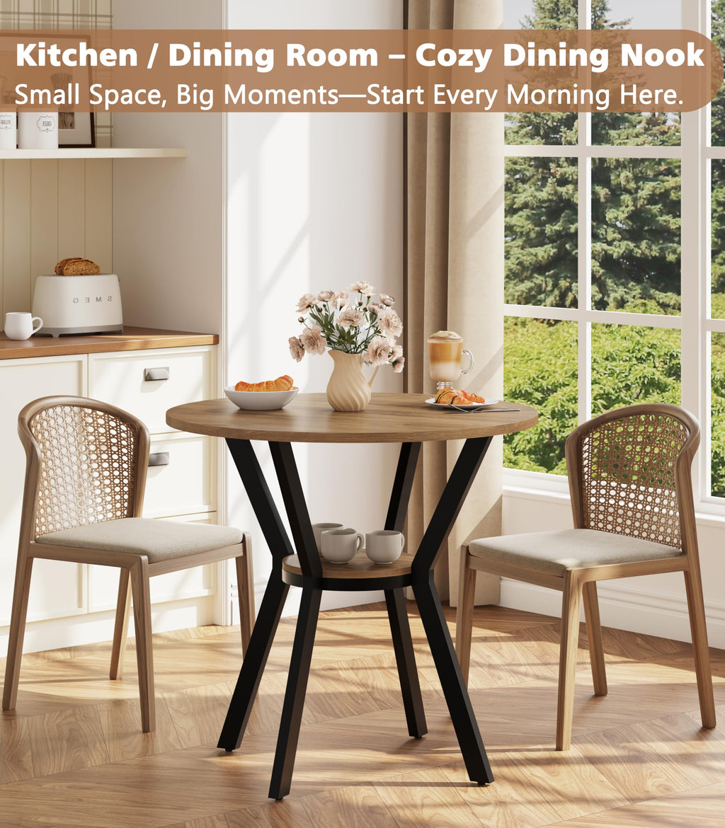 31.5" Round Kitchen Table with Storage O89902