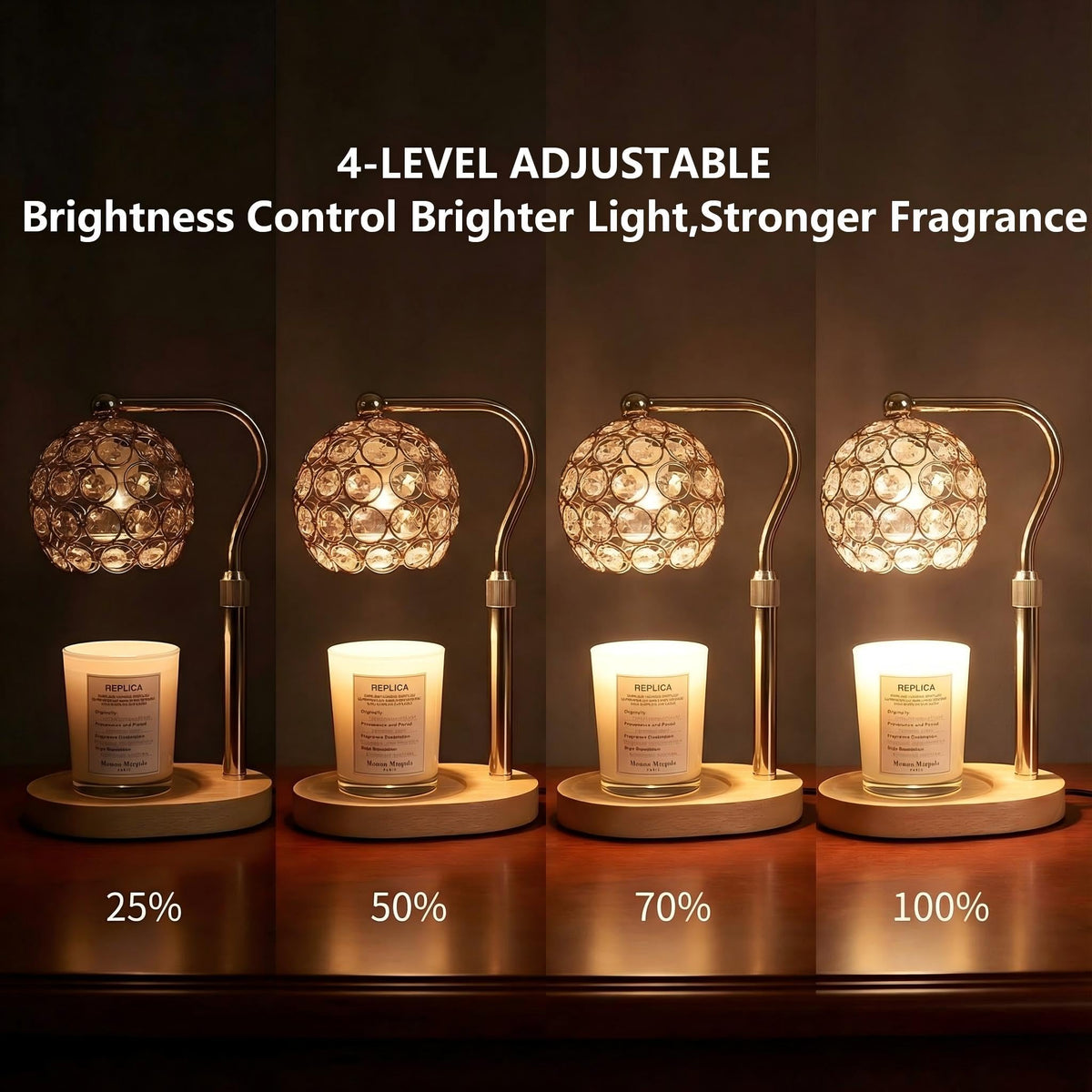 Candle Warmer Lamp with Timer & Dimmer, Adjustable Height F2386