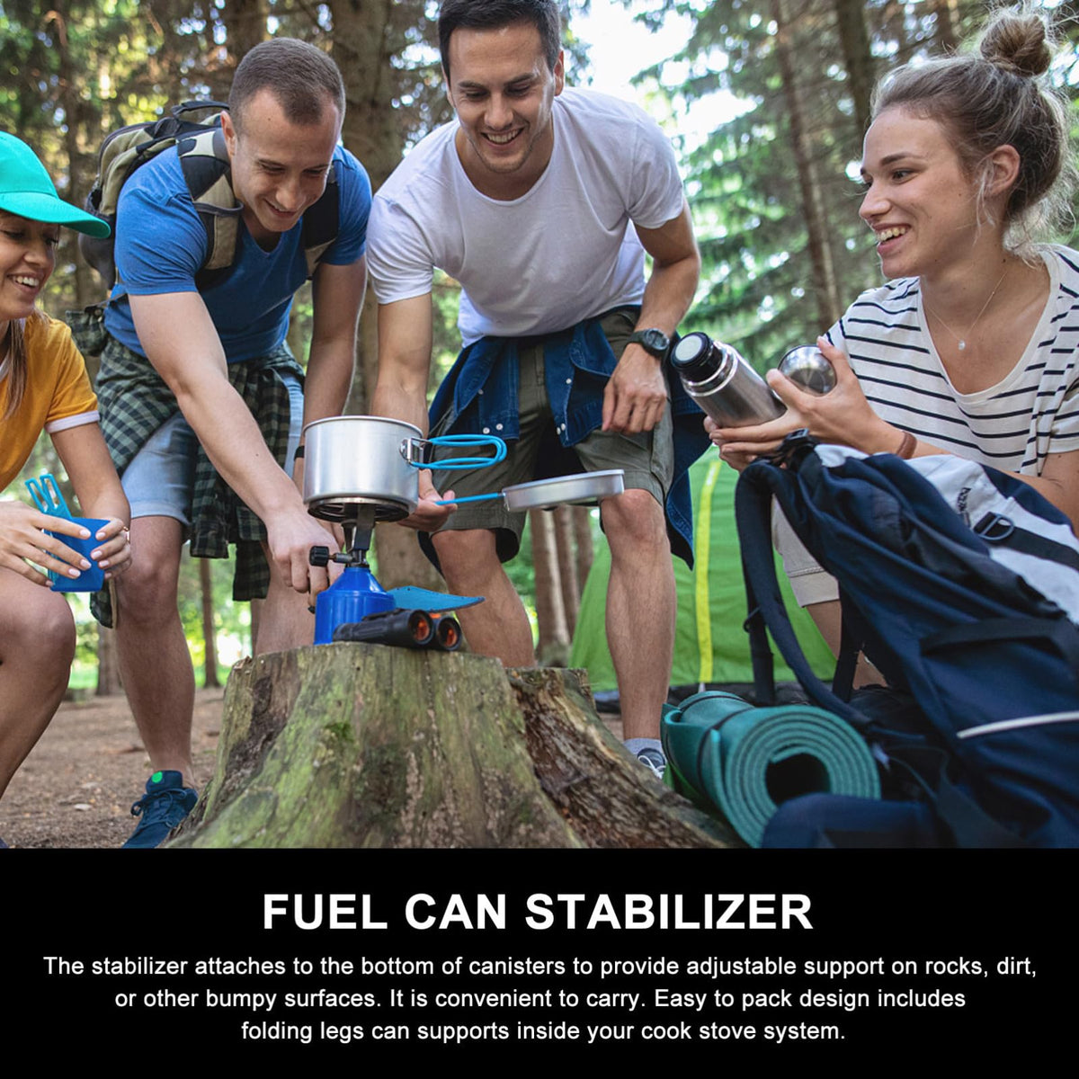 Folding Camping Stove Stand Tripod Fuel Can Stabilizer S90439