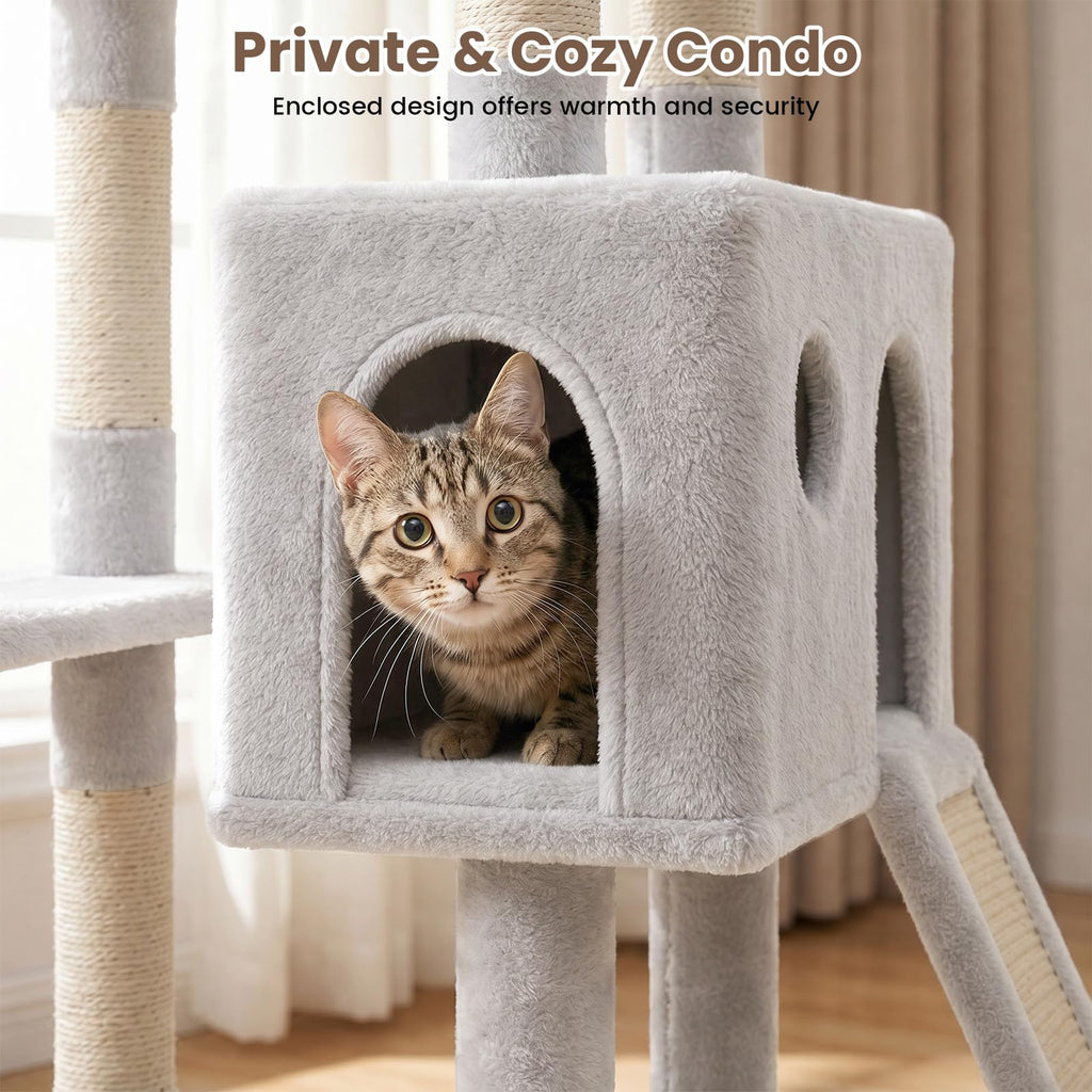 70 Inches Cat Tree with Ladder K238