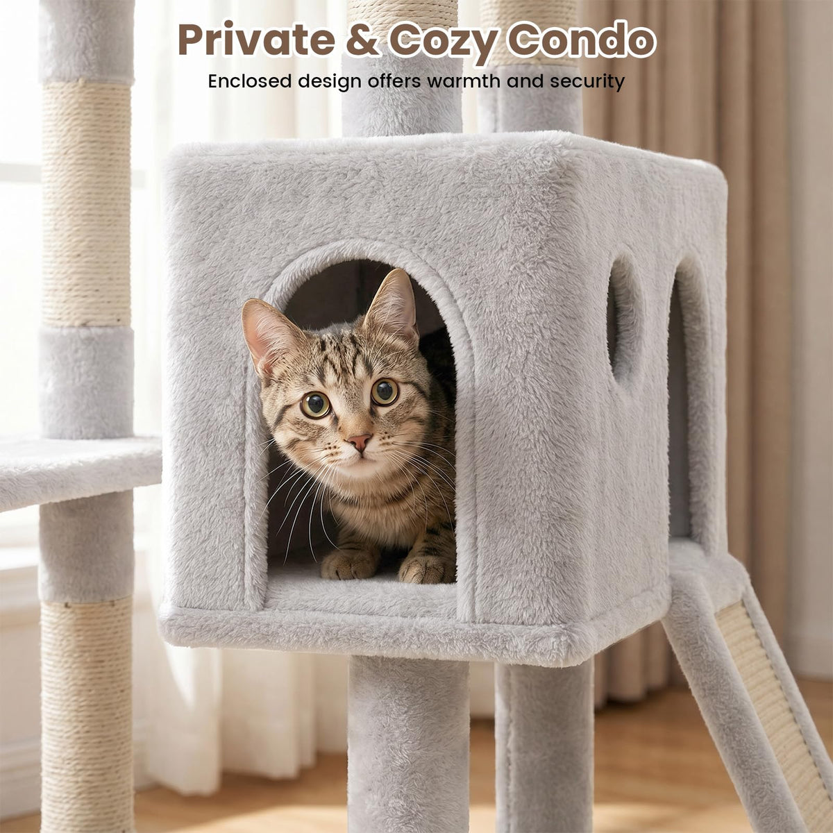 70 Inches Cat Tree with Ladder K238