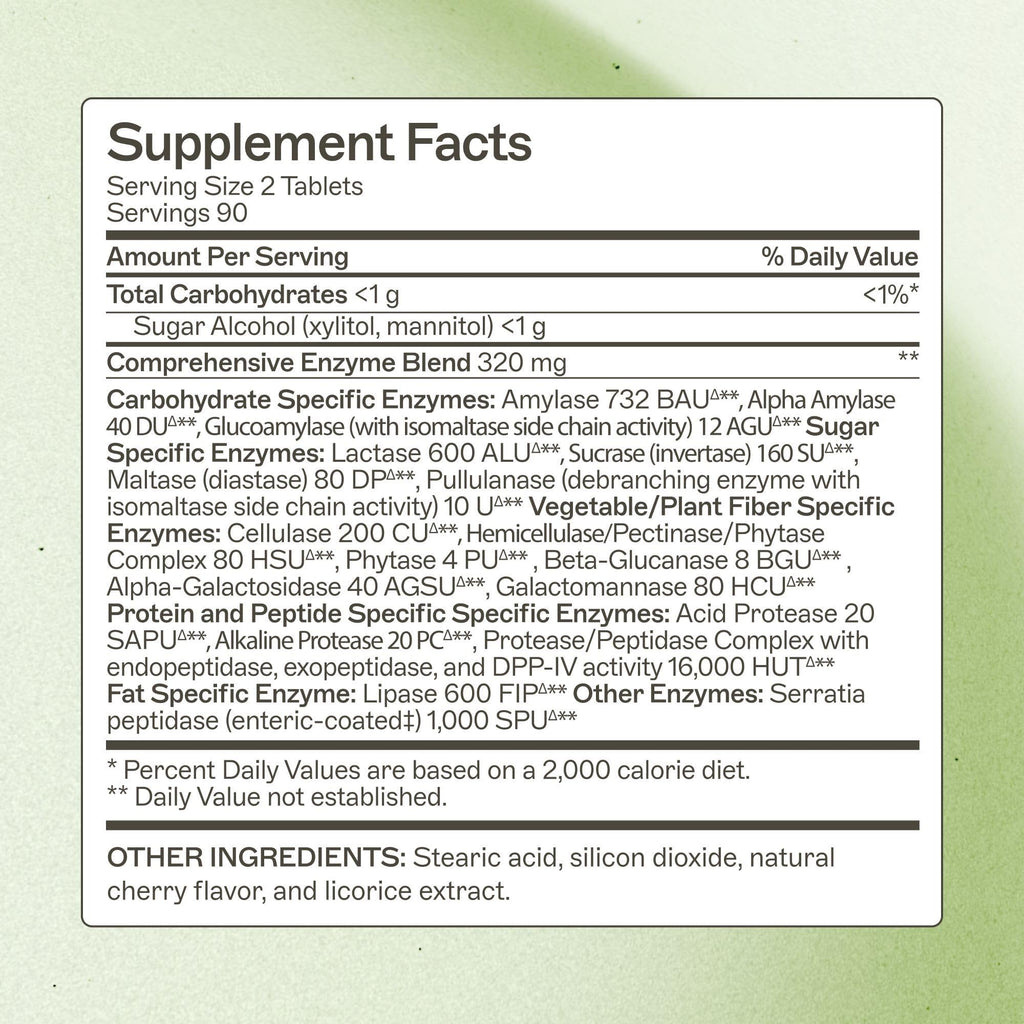 Chewable Digestive Enzymes 180 Tablets F37430