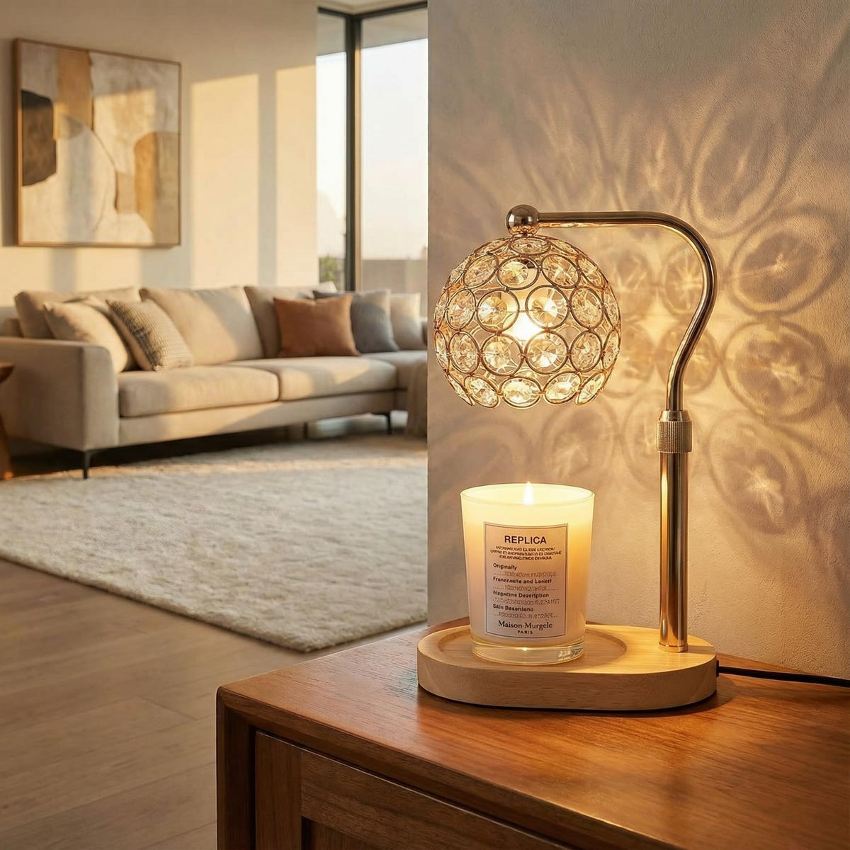 Candle Warmer Lamp with Timer & Dimmer, Adjustable Height F2386