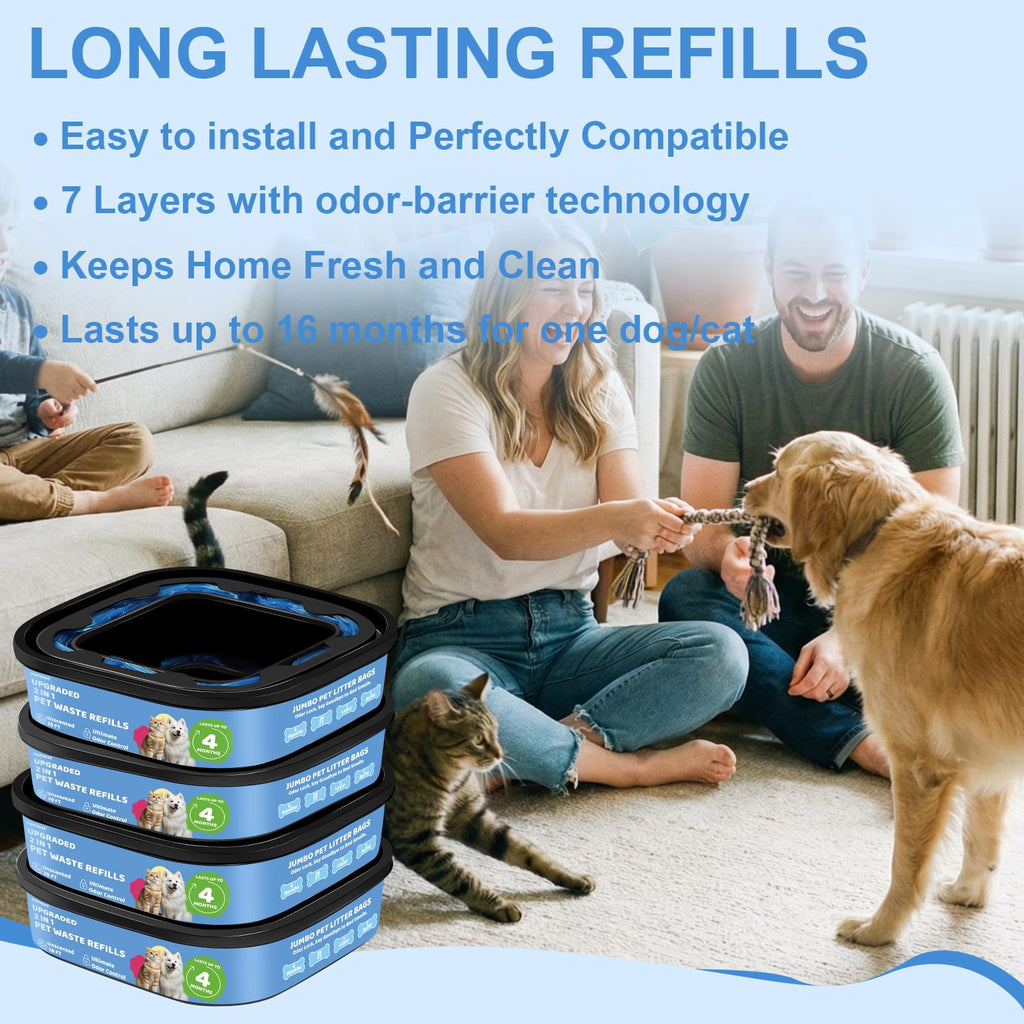 Dog Cat Poop Litter Bags 4 Pack Refill Bags K992