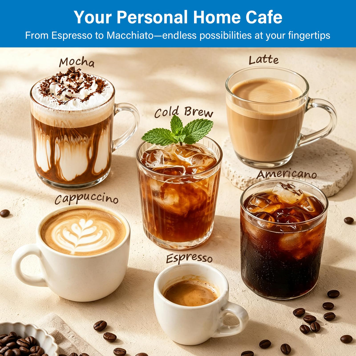 Cold Brew Espresso Machine with Milk Frother D1682