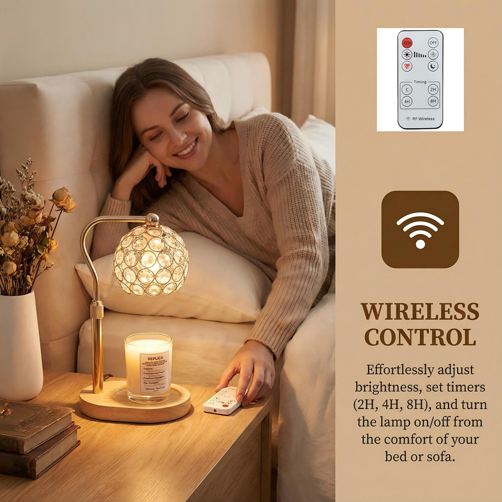 Candle Warmer Lamp with Timer & Dimmer, Adjustable Height F2386