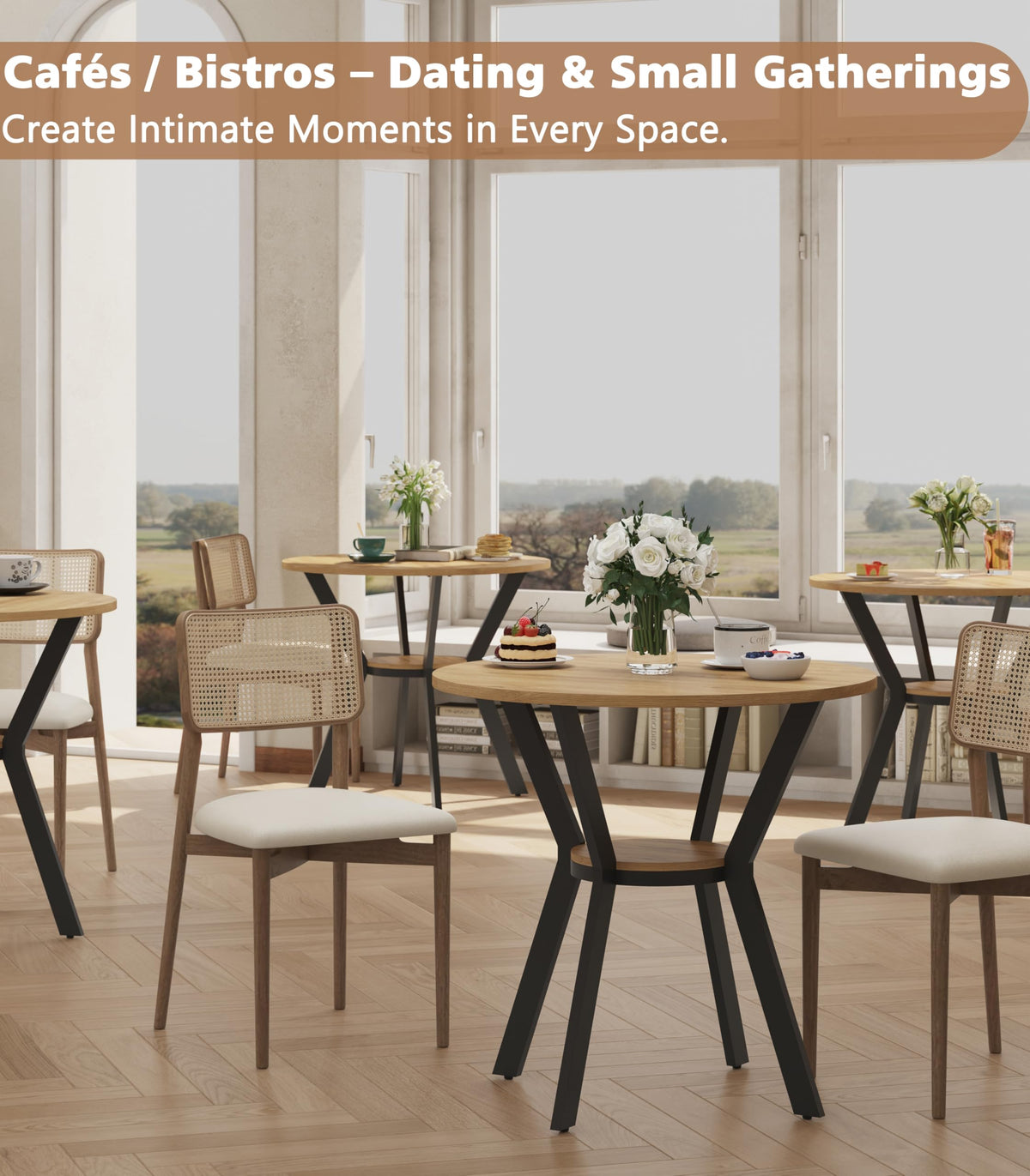 31.5" Round Kitchen Table with Storage O89902